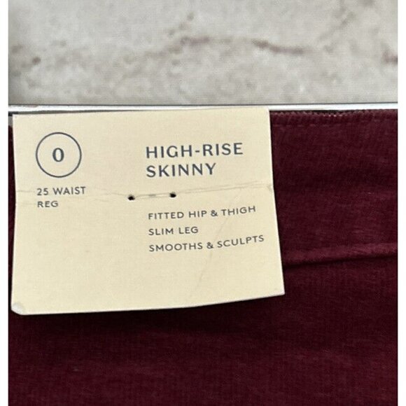 Universal Thread Womens Jeans High Rise Skinny Corduroy Stretch Burgundy Size 0 - Picture 5 of 5